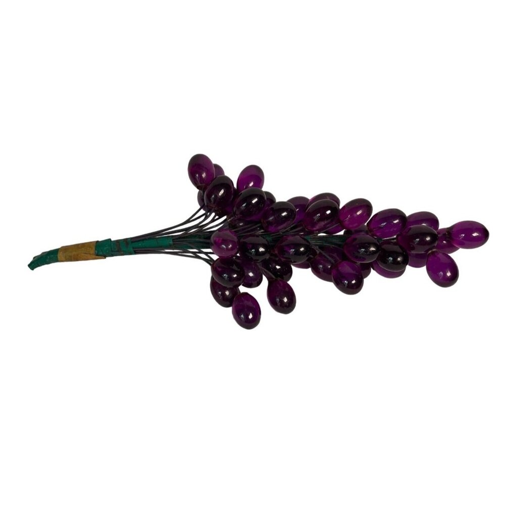 Vintage Lucite/Acrylic Grape Bunch Cluster Purple MCM - Picture 3 of 5